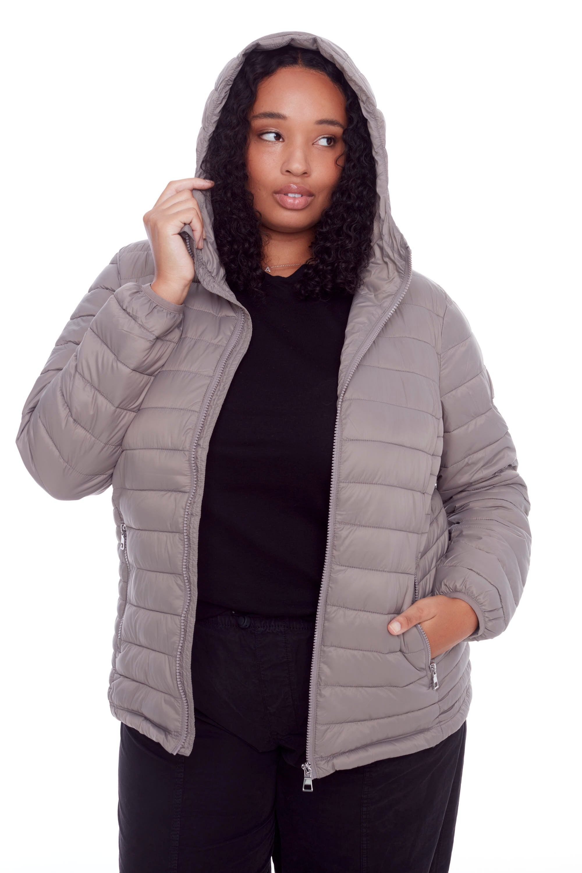 Plus size puffer jacket on sale packable