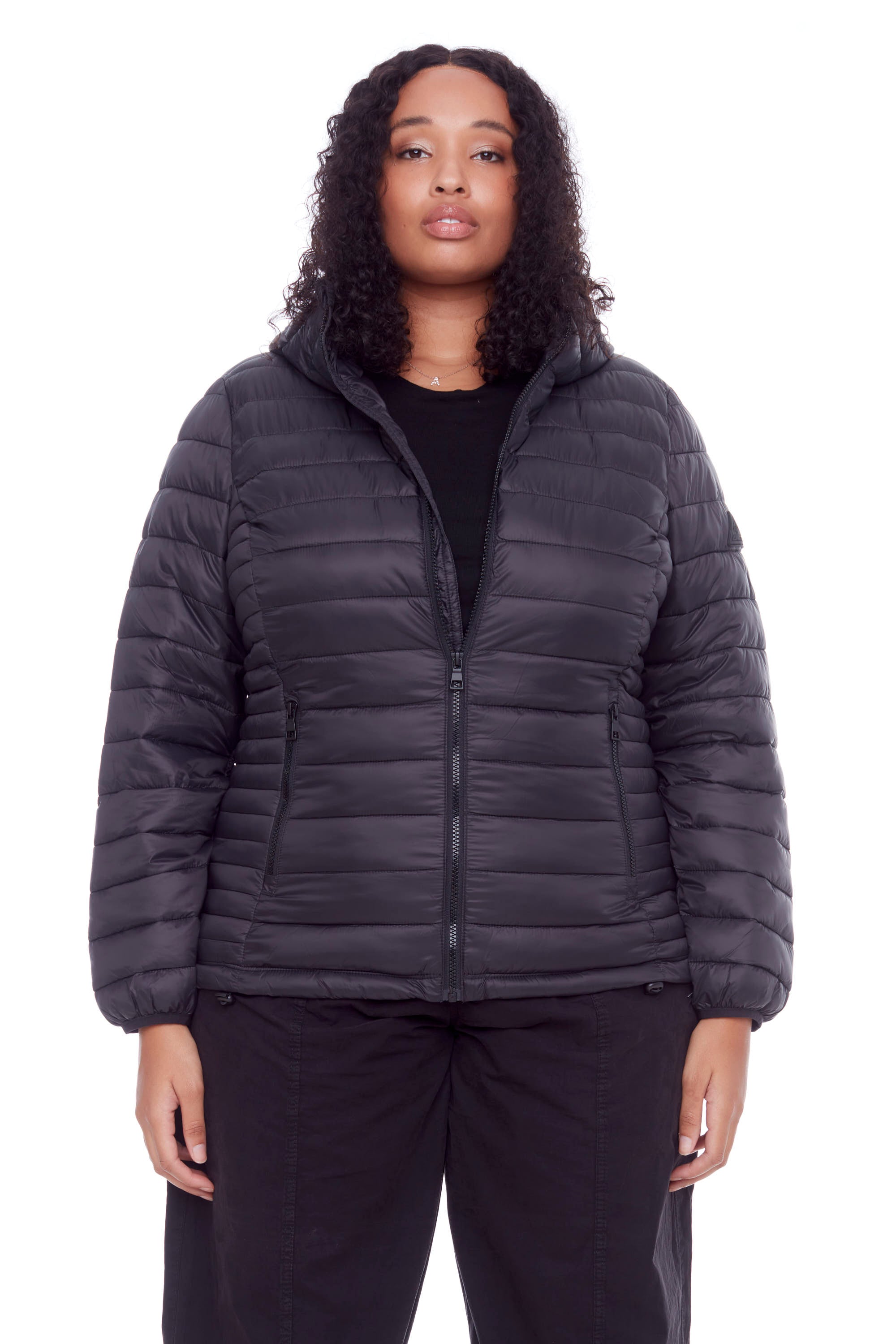 Plus size best sale black puffer coat