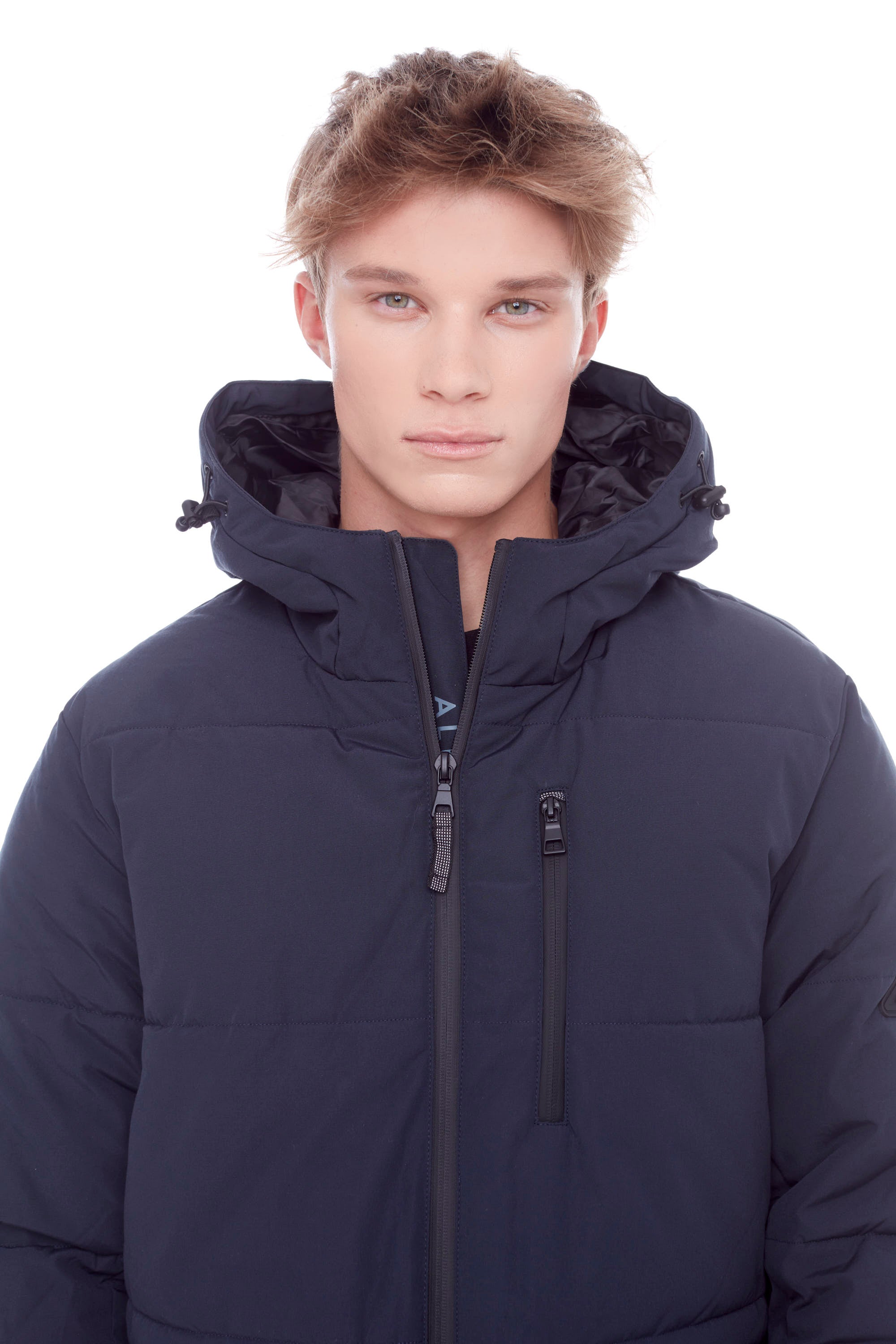 Mens navy hot sale puffer jacket