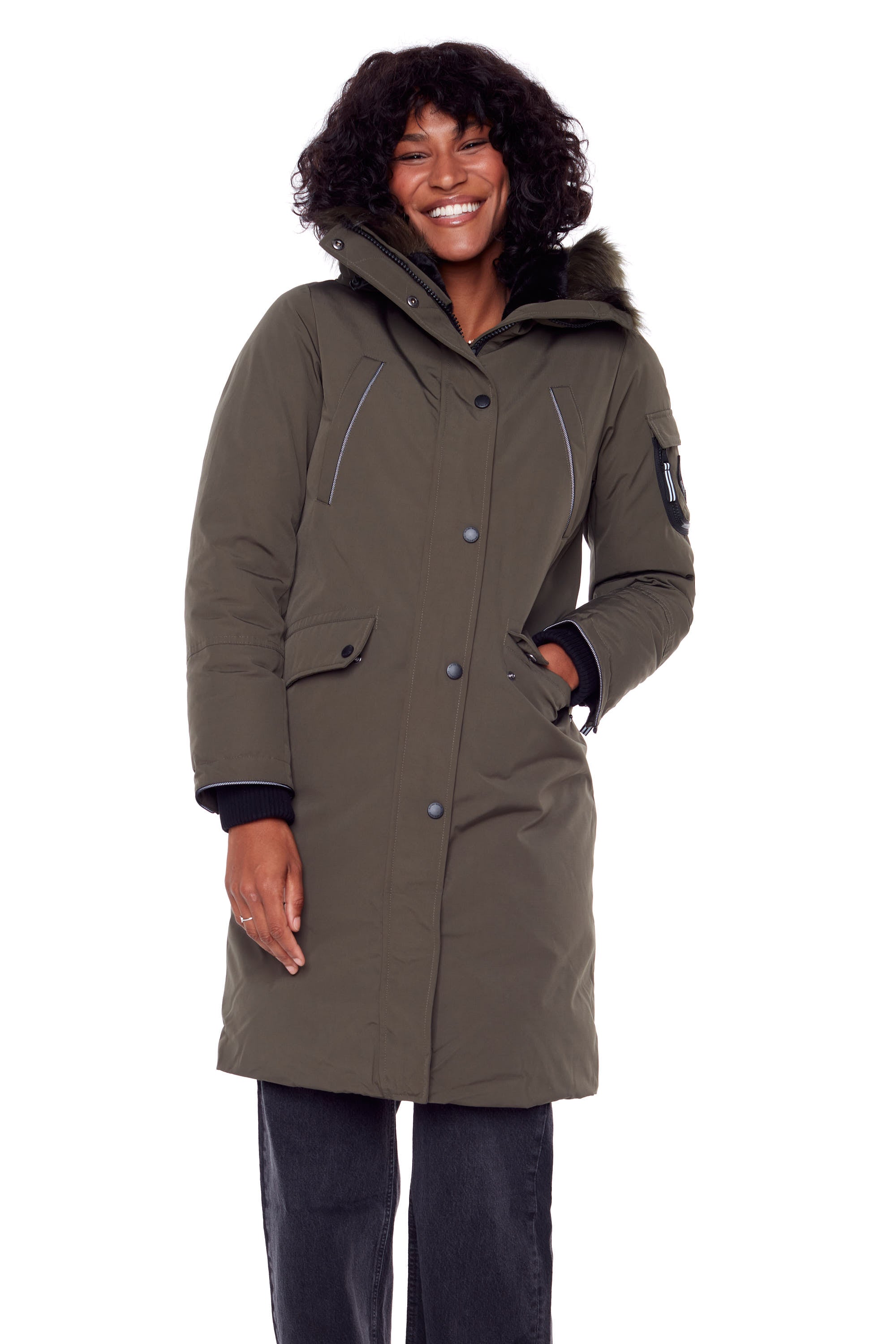 LAURENTIAN WOMEN S VEGAN DOWN RECYCLED LONG PARKA OLIVE Alpine North US