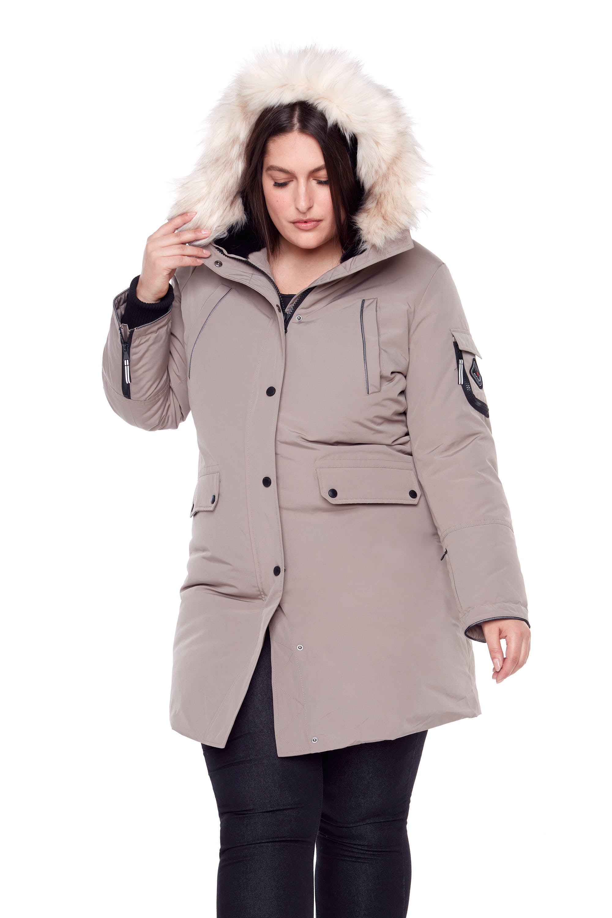 Women's plus size sales goose down coats