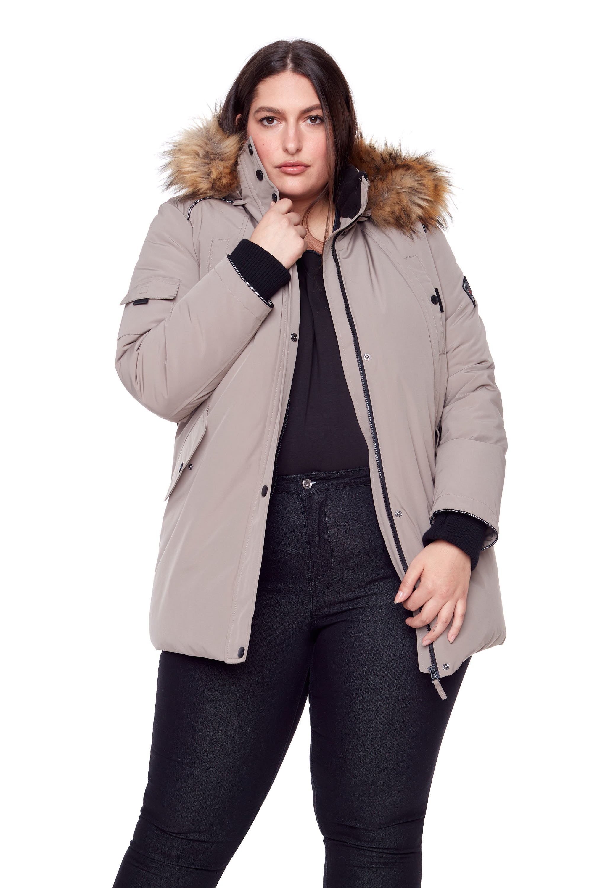 Plus size parka on sale jacket