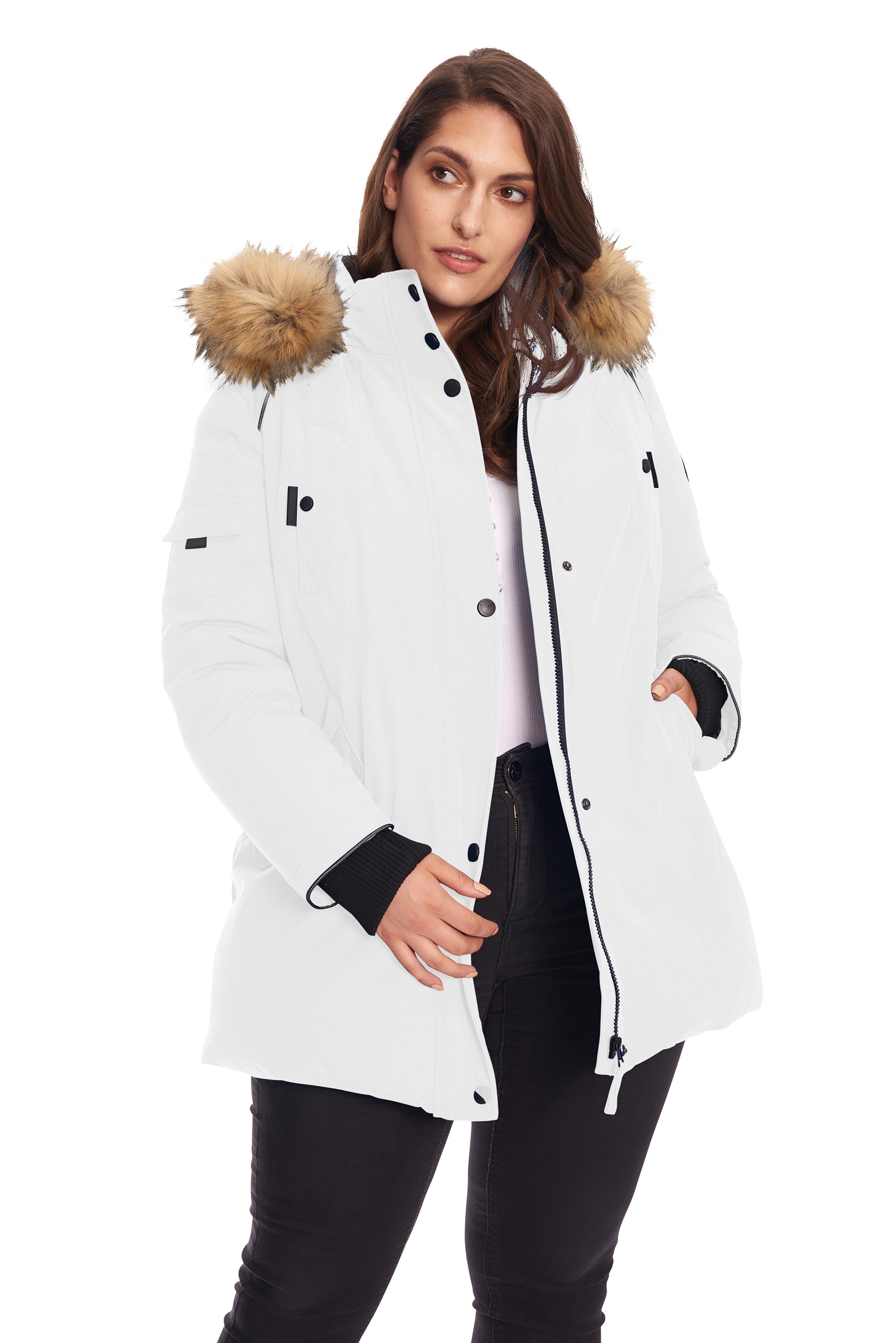 Ladies plus size parka coats online