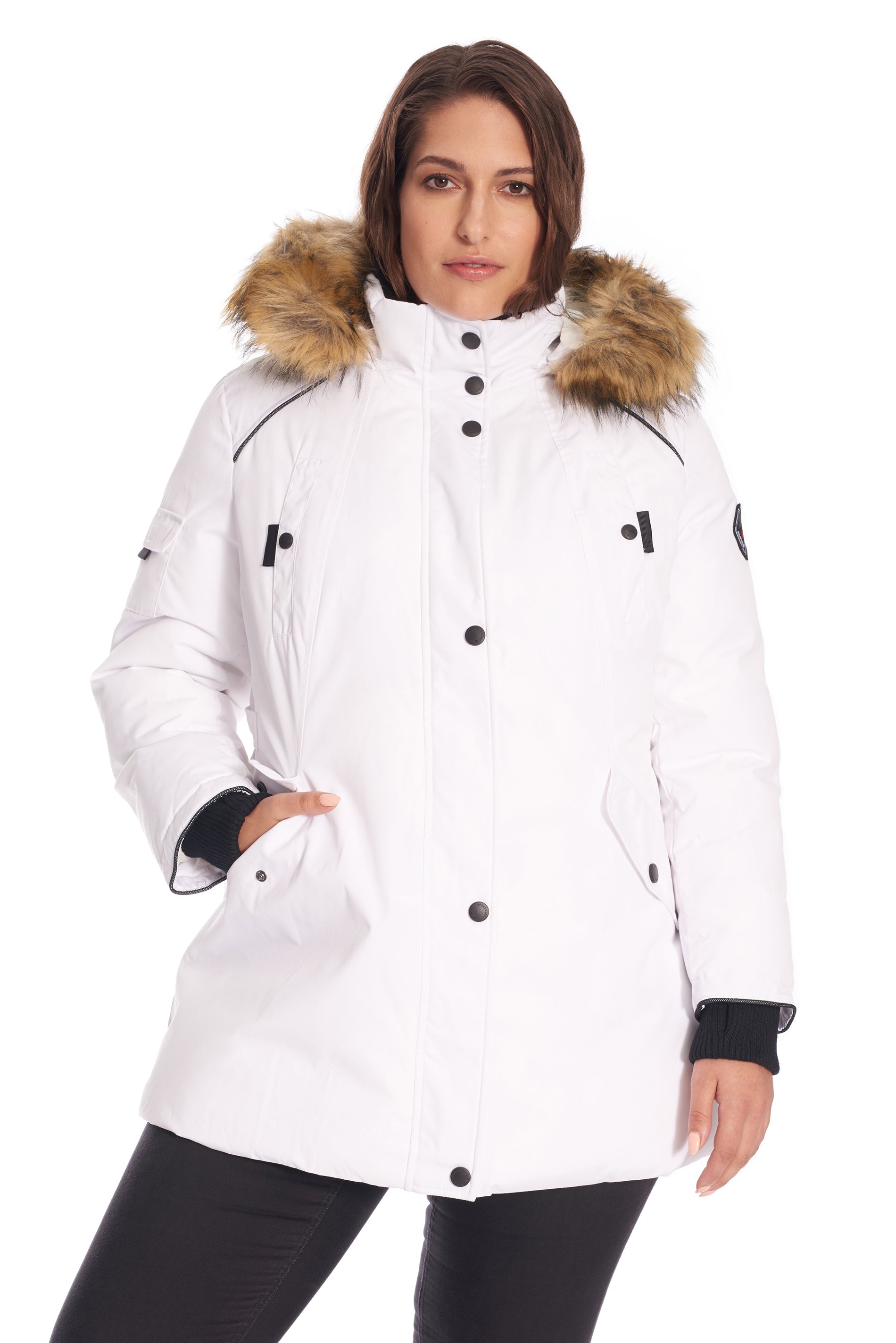 White plus size puffer hot sale coat