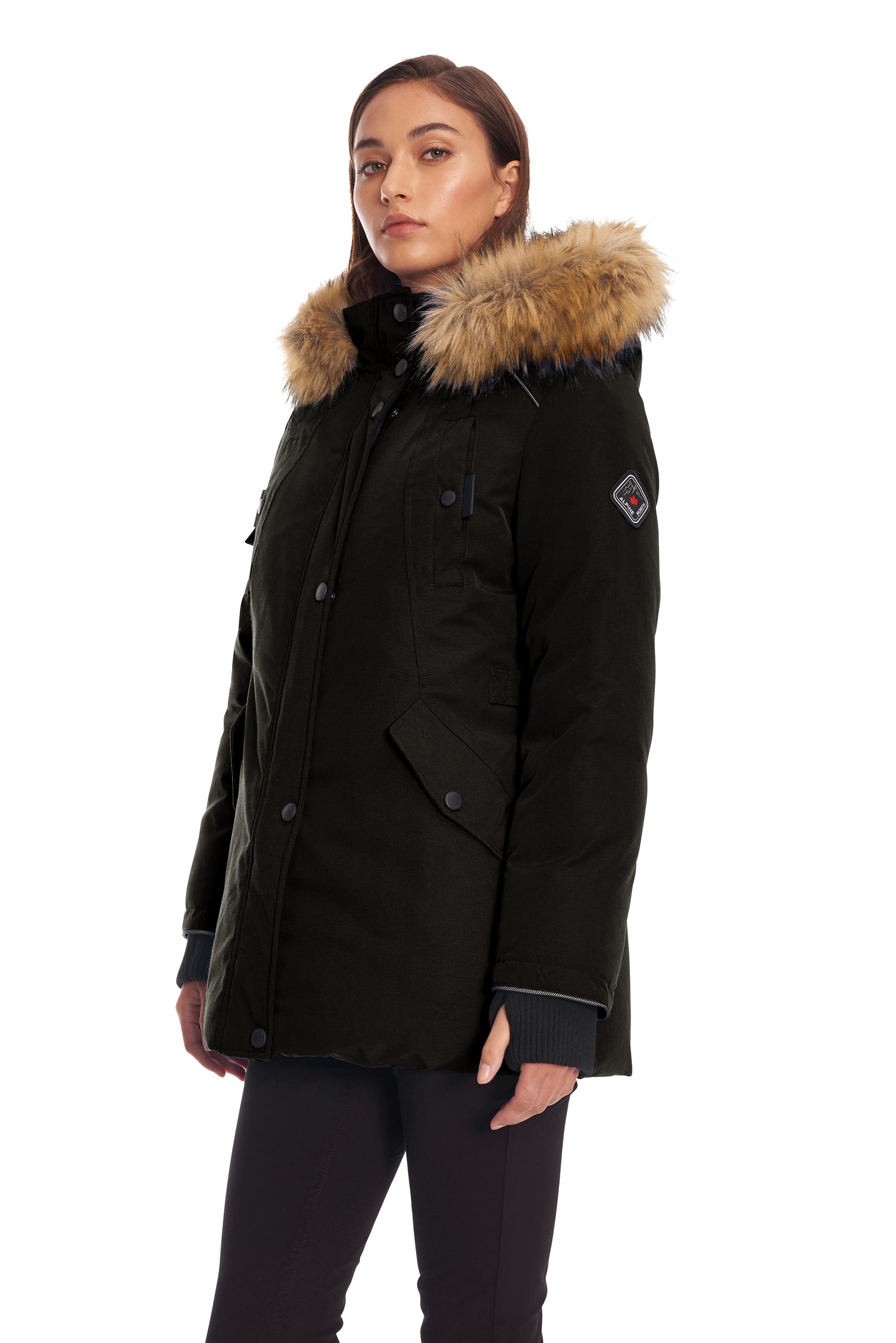 Alpine north womens vegan down long parka winter jacket on sale