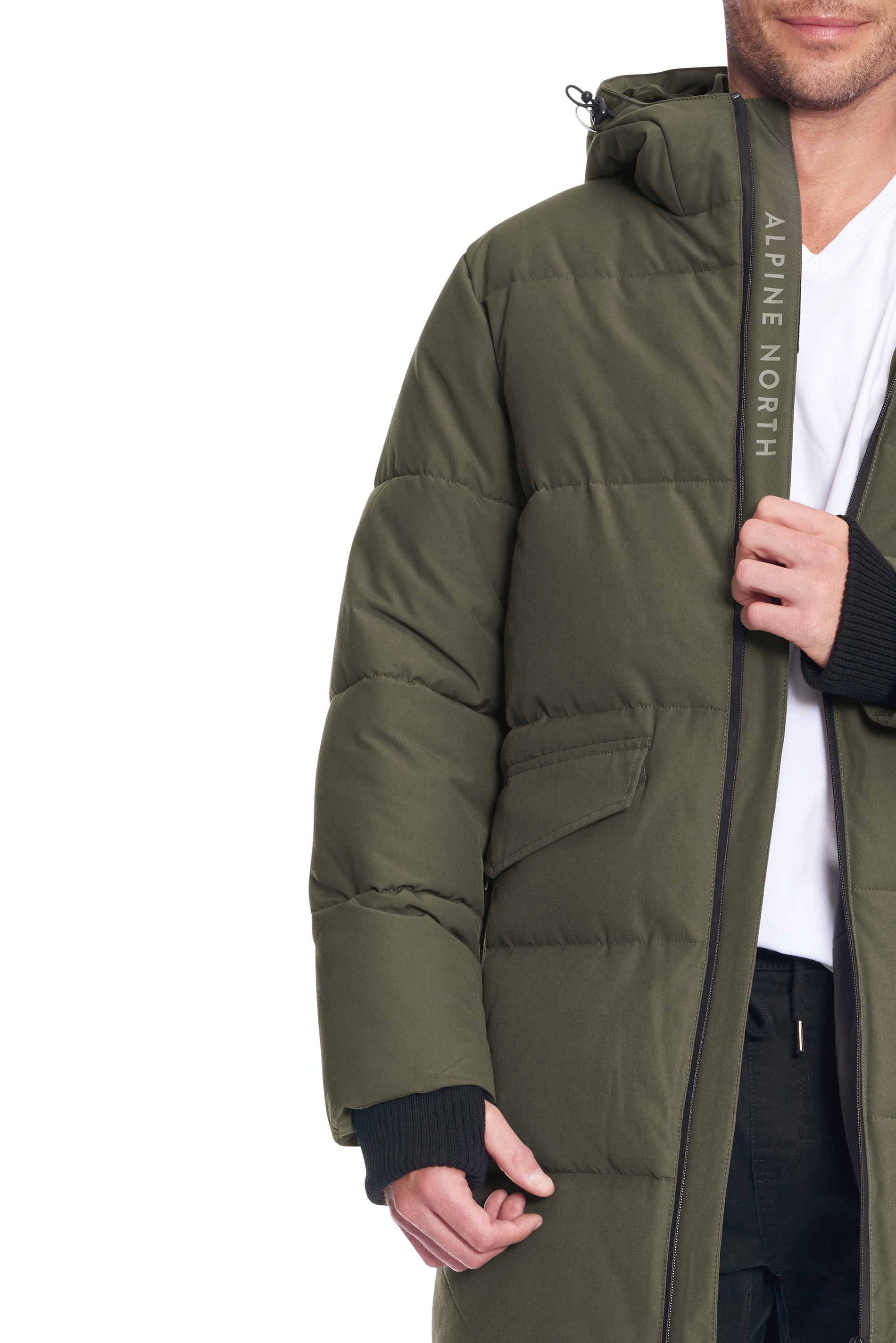 JASPER MEN S VEGAN DOWN RECYCLED PUFFER COAT OLIVE Alpine North US